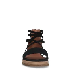 No Stress Zwarte suède sandalen met bandjes^DAMES Sandalen