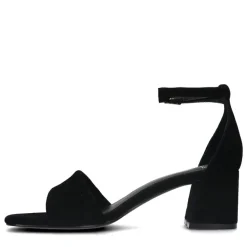 Manfield Zwarte suède sandalen met hak^DAMES Sandalen