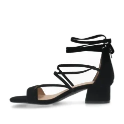 Manfield Zwarte suède sandalen met hak^DAMES Sandalen