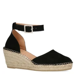 Manfield Zwarte suède sleehakken^DAMES Espadrilles|Sandalen