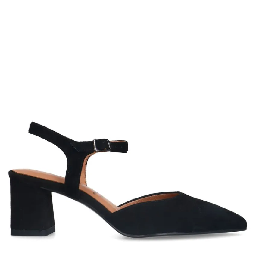 No Stress Zwarte suède slingbacks^DAMES Pumps|Slingbacks