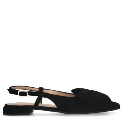 Manfield Zwarte suède slingbacks^DAMES Slingbacks|Loafers