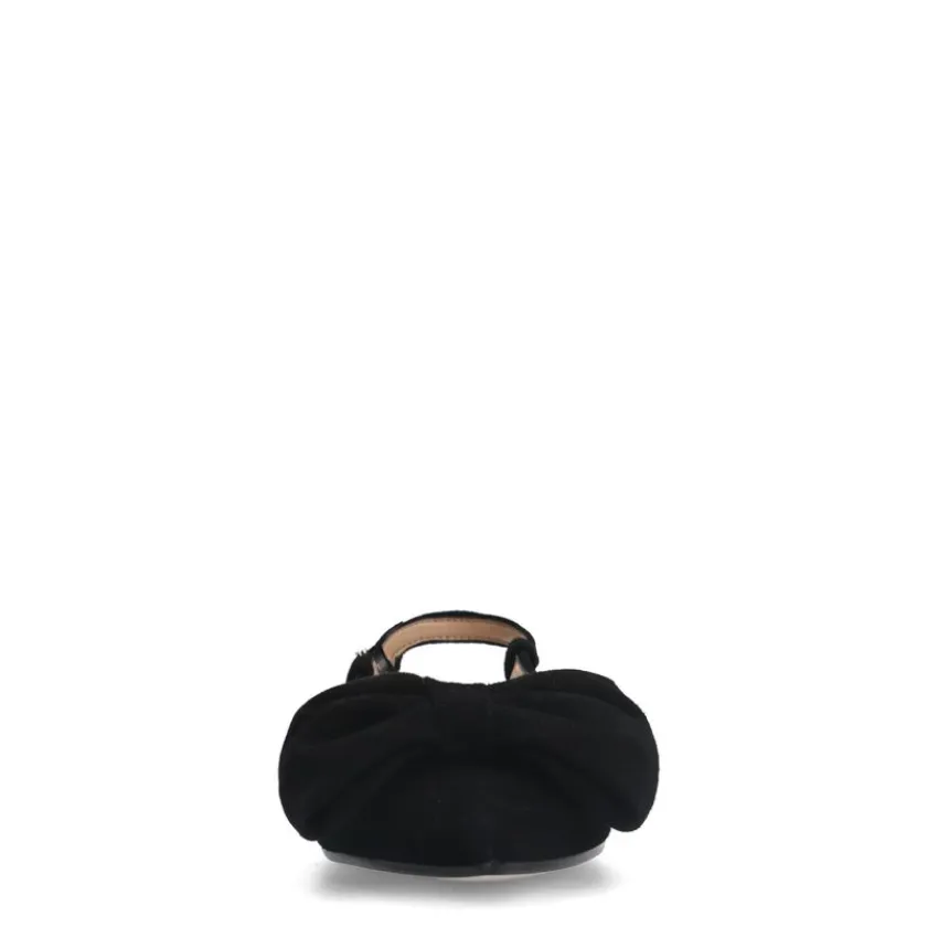 Manfield Zwarte suède slingbacks^DAMES Slingbacks|Loafers