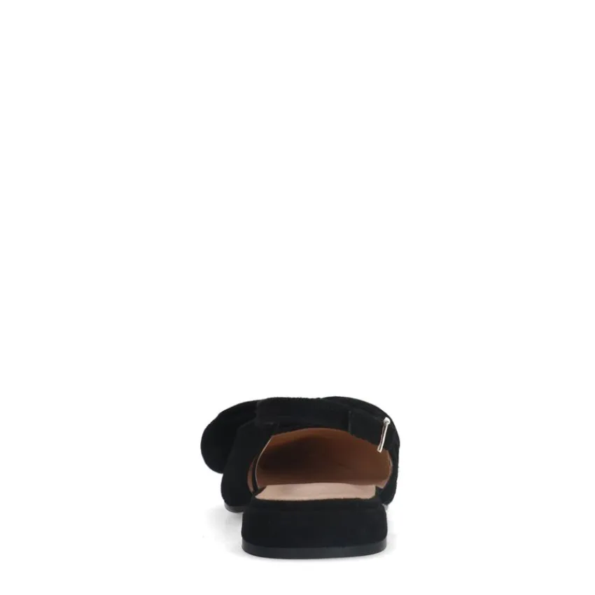Manfield Zwarte suède slingbacks^DAMES Slingbacks|Loafers