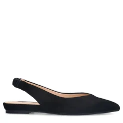 Manfield Zwarte suède slingbacks^DAMES Pumps|Slingbacks