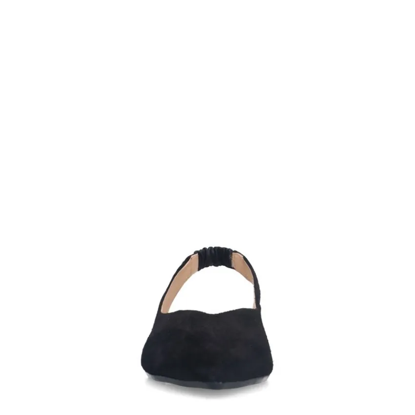 Manfield Zwarte suède slingbacks^DAMES Pumps|Slingbacks