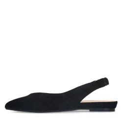 Manfield Zwarte suède slingbacks^DAMES Pumps|Slingbacks
