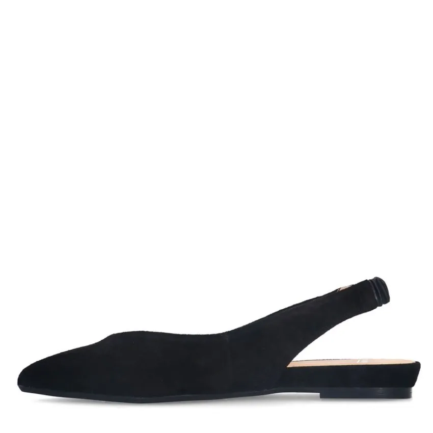 Manfield Zwarte suède slingbacks^DAMES Pumps|Slingbacks