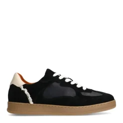 Manfield Zwarte suède sneakers^DAMES Sneakers