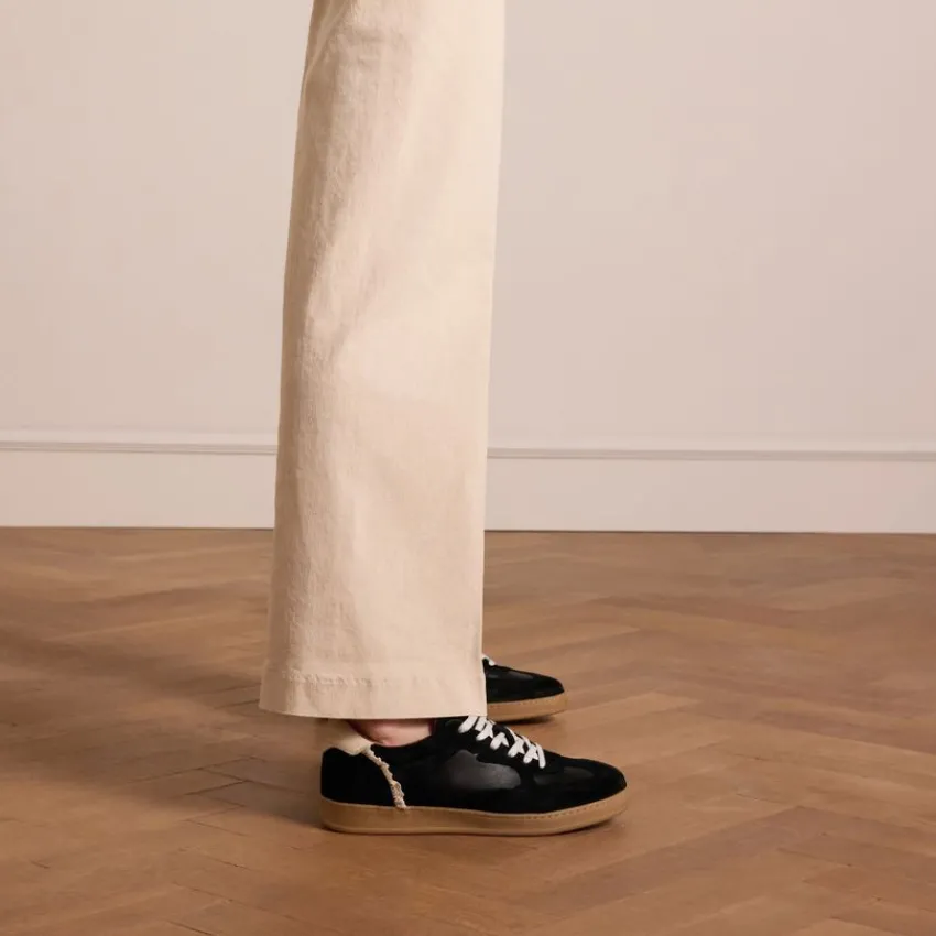 Manfield Zwarte suède sneakers^DAMES Sneakers