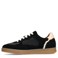 Manfield Zwarte suède sneakers^DAMES Sneakers