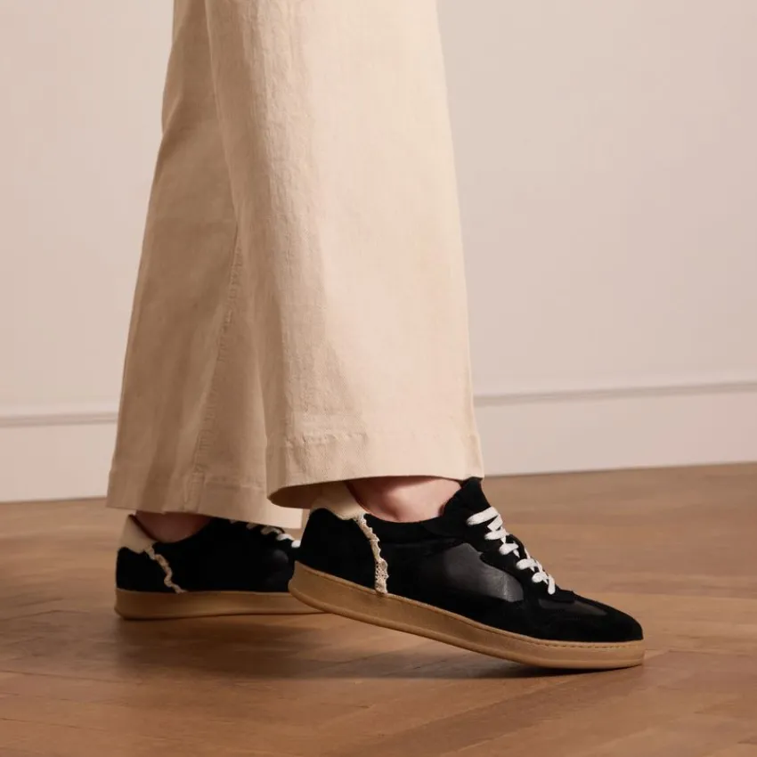 Manfield Zwarte suède sneakers^DAMES Sneakers