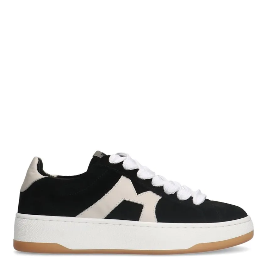 Manfield Zwarte suède sneakers^DAMES Sneakers