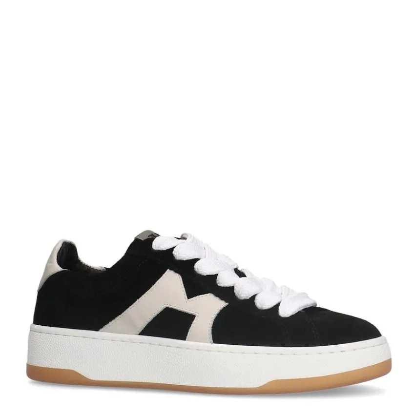 Manfield Zwarte suède sneakers^DAMES Sneakers