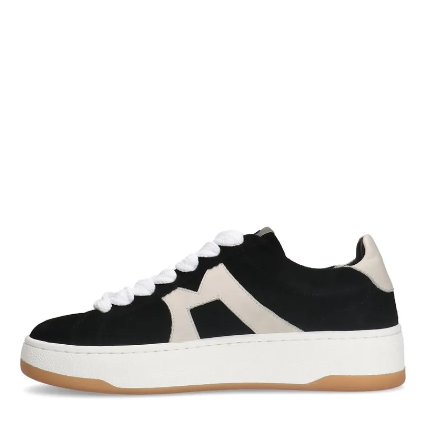 Manfield Zwarte suède sneakers^DAMES Sneakers