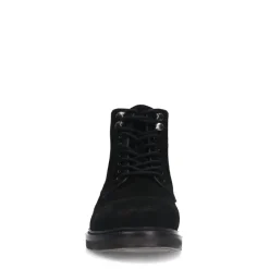 Manfield Zwarte suède veterboots^Heren Boots