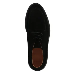 Manfield Zwarte suède veterboots^Heren Boots